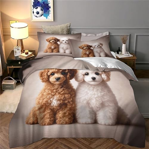 Housse de couette caniche 140x200 en microfibre pour lit simple - 6