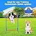 Herrselsam Agility Set Hunde groß, Agility-Ausrüstungs-Set für Hunde, Hundetraining zubehör Agility Hürde, Sprungring, Hundetunnel, 8 Slalomstangen, Ball, Pfeife, Tragetasche, Perfekt für den Park