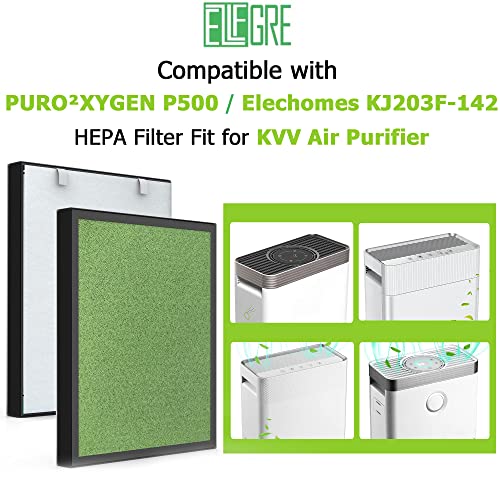 Ezlfgre EZ-P500-2P 2-Pack H13 Hepa Filter Replacement Fit For Puro Xygen P500 Air Purifier, Ezlfgre 4-In-1 Filter Fit For Kvv Sdf 001 002 Air Purifier, Ezlfgre Filter Fit For Mooka Elechomes Kj203F Air Purifier thumb #1