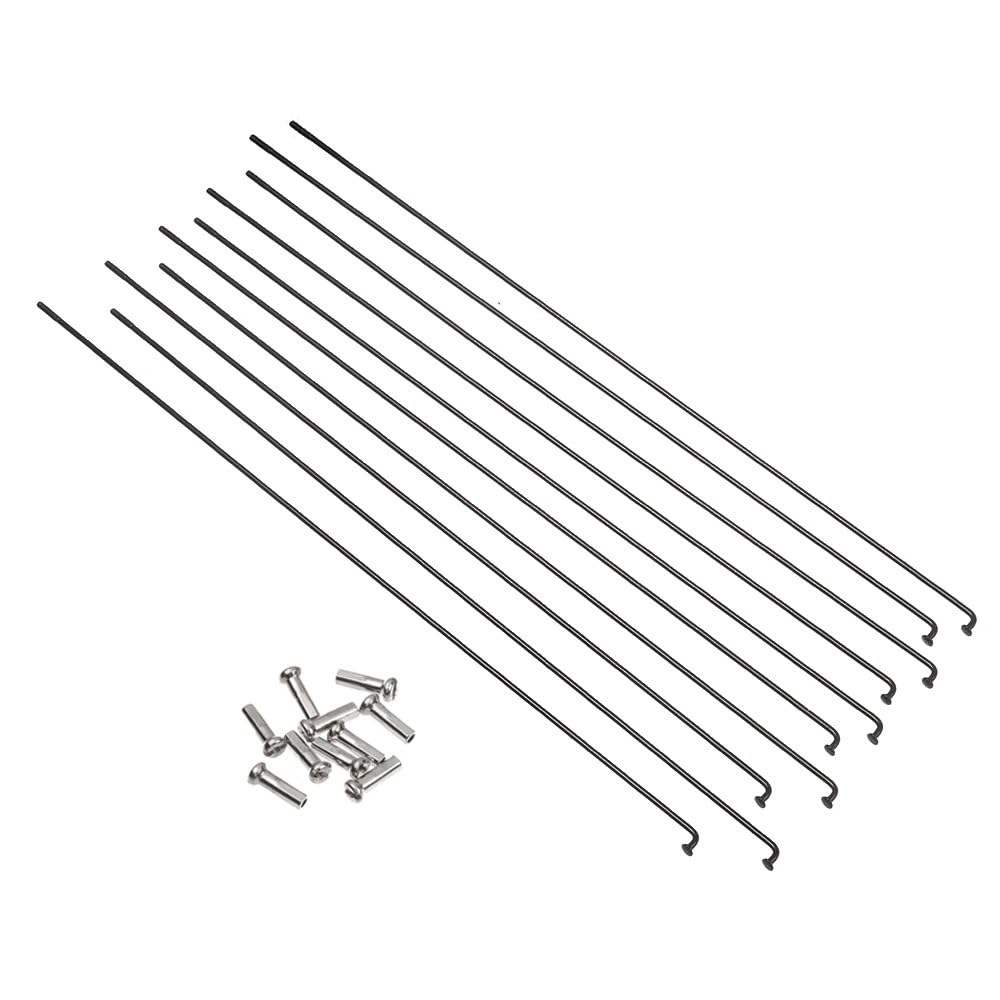 DMLAYHP 10pcs Stainless Steel High Strength Bicycles Spokes Wires Mountain Road Bikes Repair With Nipples(266MM)