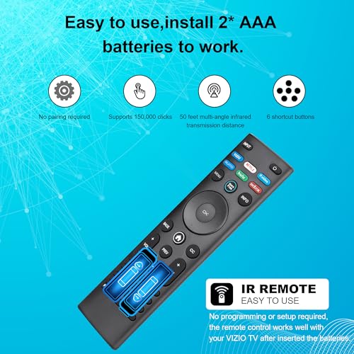 Image of 【Pack of 2】 Universal Remote XRT140 for VIZIO Smart TV Remote Replacement | for VIZIO XRT136 XRT260 XRT270 TV Remote Control Compatible with All VIZIO Smartcast D, E, M, P, V, PX Series Smart TVs
