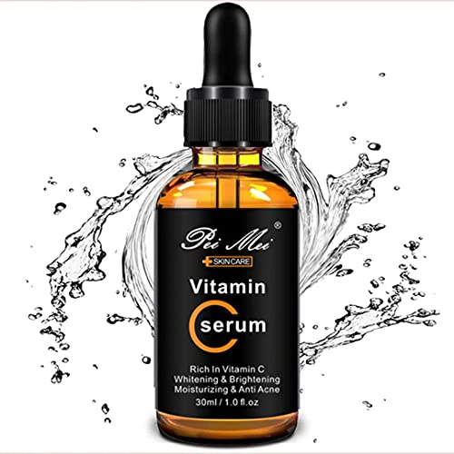 QFL 30ml Vitamin C Facial Serum Whitening Brightening Moisturizing Improve Roughness Lighten Spots Hyaluronic Acid Facial Essence. See and feel the difference. (1 BOTTLE)