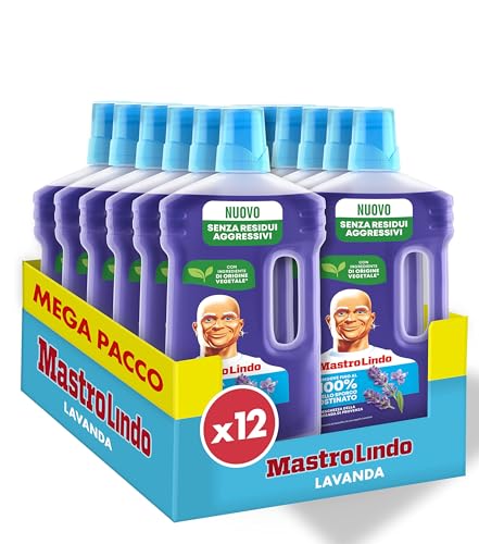 Mastro Lindo Liquido Detergente Per Pavimenti Multiuso Al Profumo La Delicatezza Della Lavanda Della Provenza 0.93 ML. Rimuove Fino Al 100% Di Sporco E Grasso