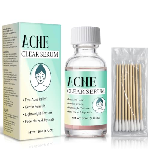 Salicylic Acid Serum 30ml Drying Lotion Includes 10 Cotton Swabs Spot Drying Lotion for Acne Pustule and Blemishes Powerful Acne Treatment with Niacinamide Tea Tree & Centella
