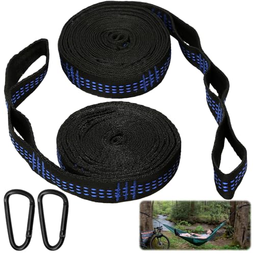 Lot de 2 Sangles pour Hamac, Sangles de Hamac Réglables pour Arbre, Sangle de Balançoire avec...