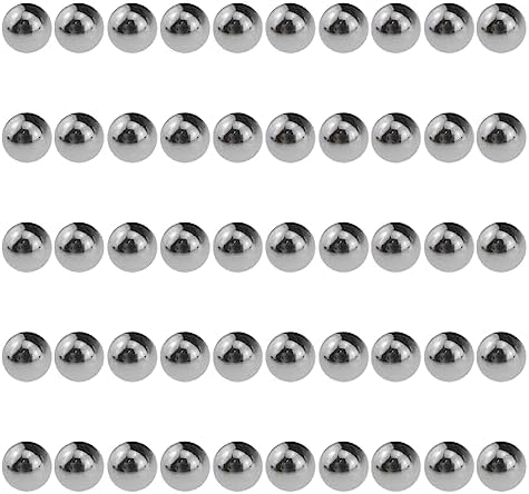 Acoeitl 6mm Bearing Balls 304 Stainless Steel Round Smooth Shiny Precision Balls Mountain Bikes Wheels Roll Smoothly for Repair Front Hub Rear Hub Pedals Replace Axles Drawer Slides 50Pcs