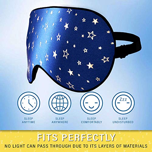 Image of Silk Sleep Eye Mask for Men Women, Comfortable Super Soft Eye Mask with Adjustable Strap, 100% Pure Silk, Works with Every Nap Position, Ultimate Sleeping Aid Blindfold, Blocks Light, Jersey Slumber