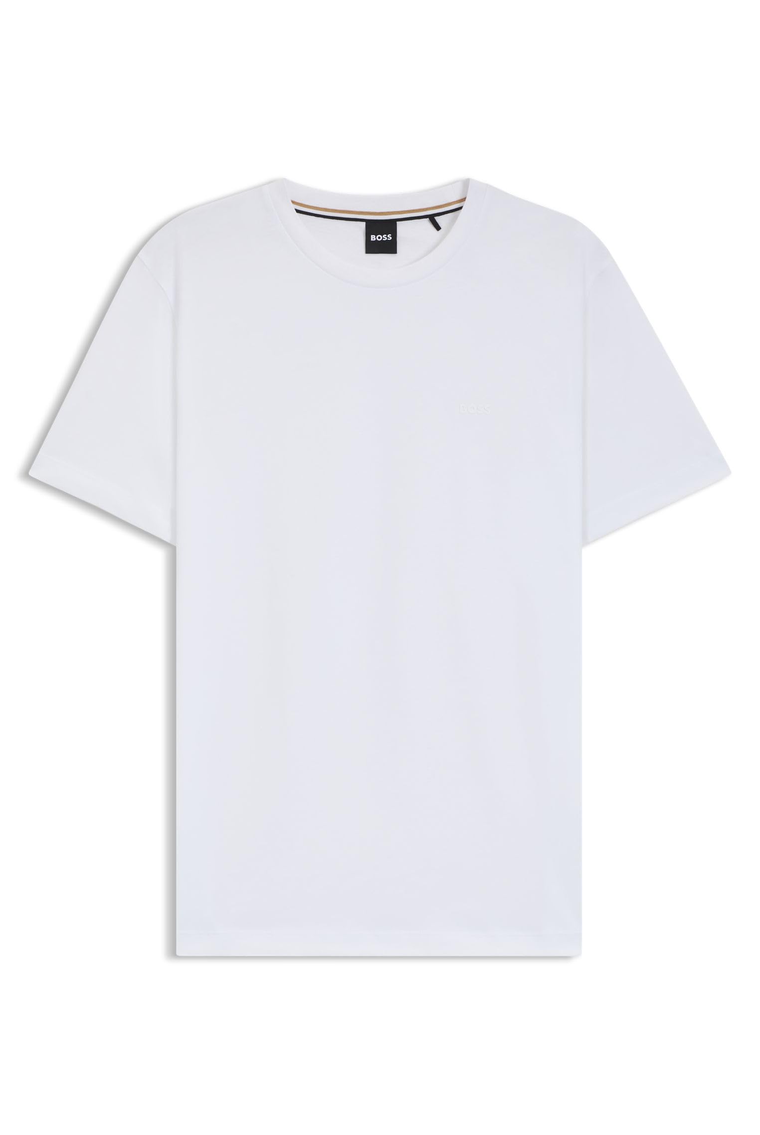 BOSS Mens Thompson 01 Cotton-Jersey Logo T-Shirt in a Regular fit White