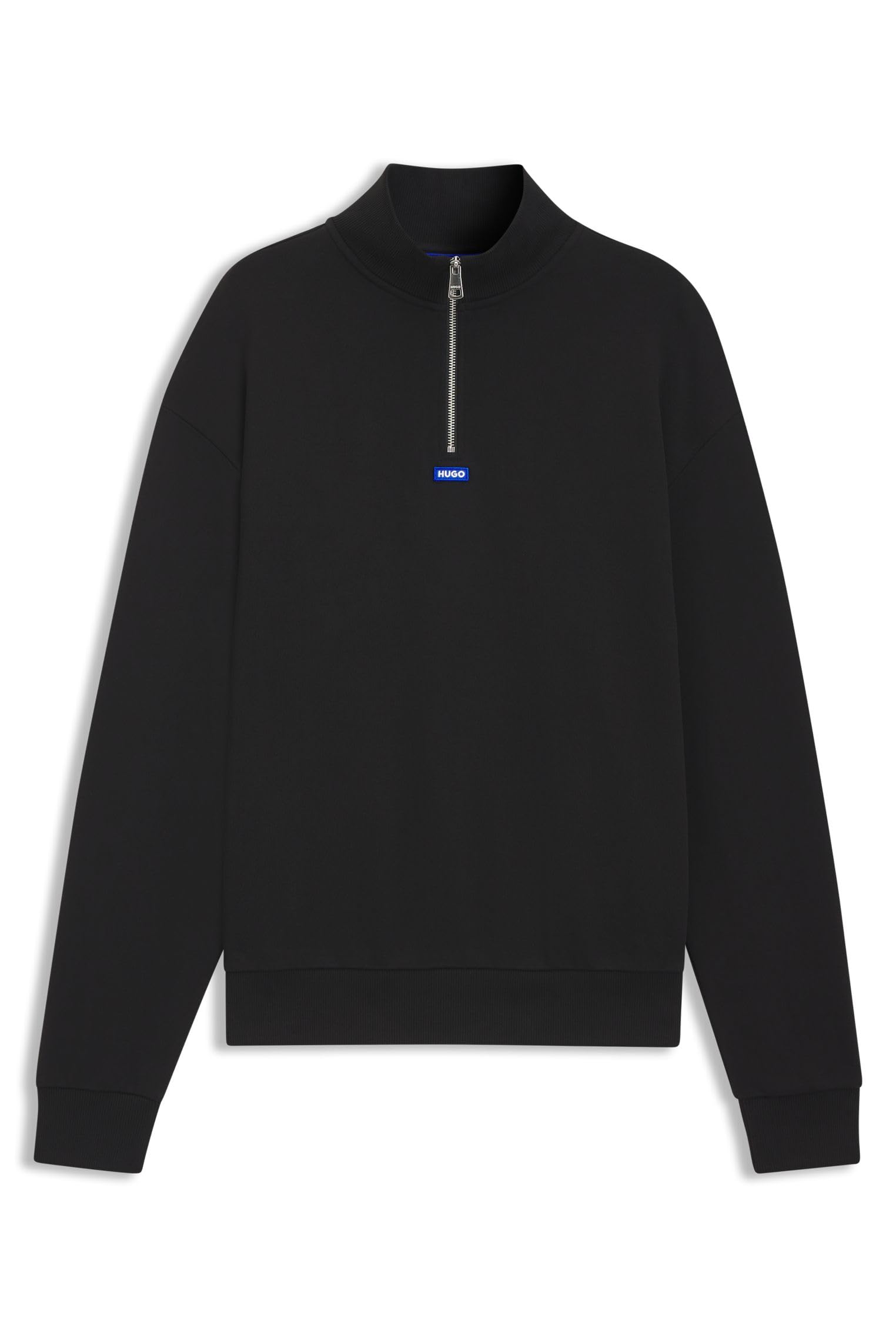 HUGO Mens Neeler Blue-logo sweatshirt in cotton terry