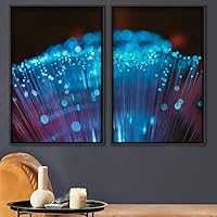 2 Piece Framed Canvas Wall Art Abstract Colorful Art Lights Canvas Prints Home Artwork Decoration for Living Room,Bedroom - 16