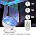Lucky Rain Ocean Wave Night Light Projector with Music Player Romantic Color Changing LED Party Decorations Projection Lamps Mood Lighting for Living Room Bedroom (White)