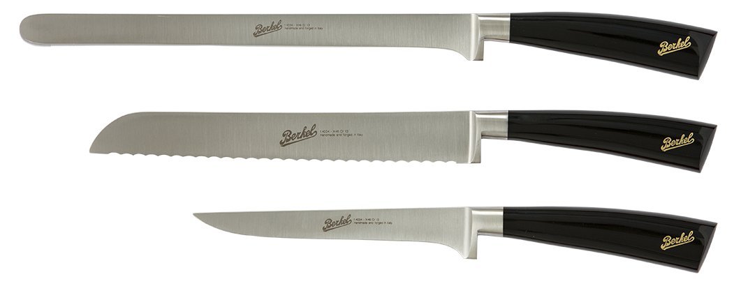 Elegance Set prosciutto 3 coltelli Nero