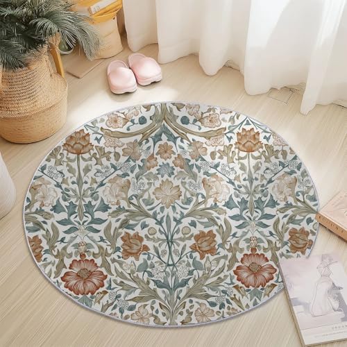 Tapis rond 120 cm William Morris multicolore insonorisé - 5
