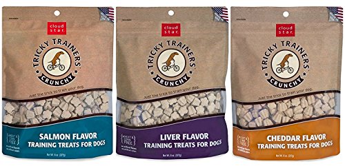 Cloud Star Crunchy Tricky Trainers 3 Flavor Variety Dog Treats Bundle: Cheddar, Liver, and (1) Additional Flavor