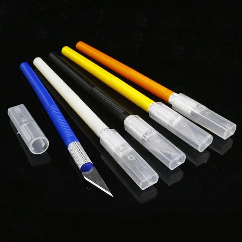 10Pcs Scalpel Knife Tools Kit Non-Slip Blades Engraving Knife Mobile Mobile Phone Film Paper Cut Handicraft Carving Tools - (Color: 4)