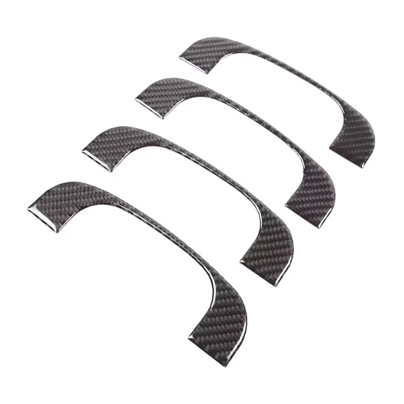 Interior Trim for BMW 3 Series E90 2005-2012 Soft Carbon Fiber Car Roof Handle Sticker Protection Accessories 4piece Cover Trim Sticker(Black Carbon Fiber)
