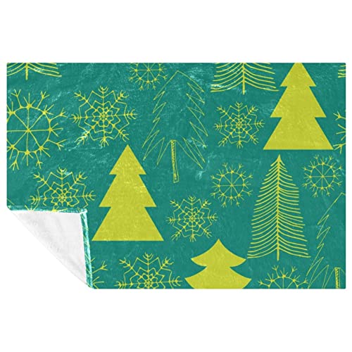 Couverture douce de Noël plaid canapé chaud imprimé main 150x100 cm