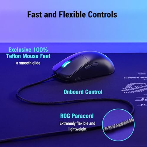 Image of ASUS ROG Harpe Mini Core Wired Gaming Mouse - Wired USB, Small Compact Design, Right-Handed, 52g Lightweight, 12K DPI, Pro-Approved, Gear Link Web-Based Configuration, PC /Mac Support - Black