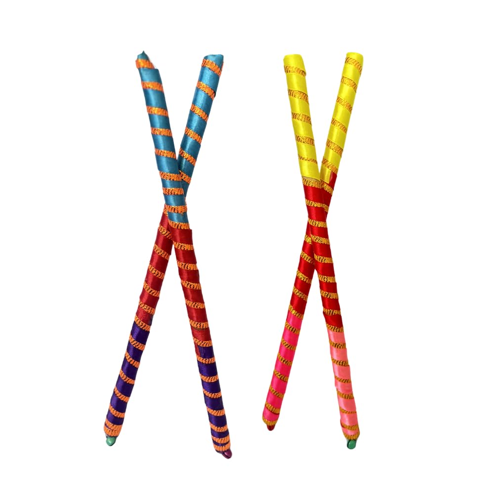 Sparkling Dandiya Sticks for Dance, Wooden Dandiya Sticks for Garba Dance, Dandiya Stick for Kids, Navratri Dandiya for Garba Night (4 Pairs) (B0DDBZ1MVN) Amazon Price History, Amazon Price Tracker