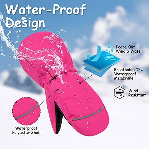 Children Insulation Waterproof Ski Mittens+Winter Sports Snow Mittens #TOP2