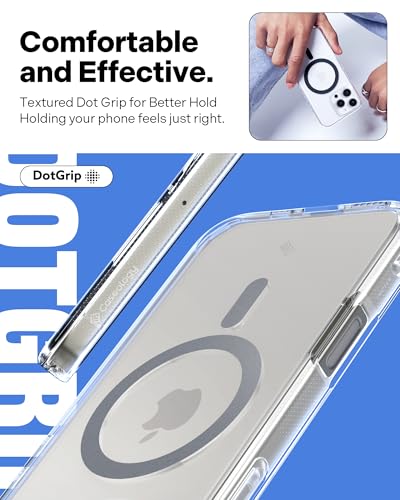 Image of CASEOLOGY by Spigen Capella Mag for iPhone 16 Pro Case [Ultra Clear] Magnetic Military Grade Drop Protection Side Grip Patterns Back Cover Case for iPhone 16 Pro (TPU and PC | Clear Gray)