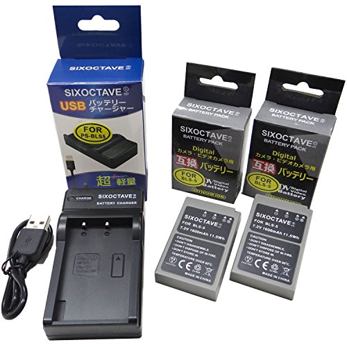 str BLS-5 BLS-50 BLS-1 互換バッテリー 2個 と USB充電器 カメラバッテリーチャージャーBCS-1 BCS-5 のセット オリンパス PEN Lite PEN mini E-410 E-400 E-420 E-620 E-PL1 E-P1 E-P2 E-P3 E-PL3 E-PM1 E-PL1s E-PL2 E-PL5 E-PM2 E-PL6 E-PL7 E-M10/Stylus 1/E-M10 Mar