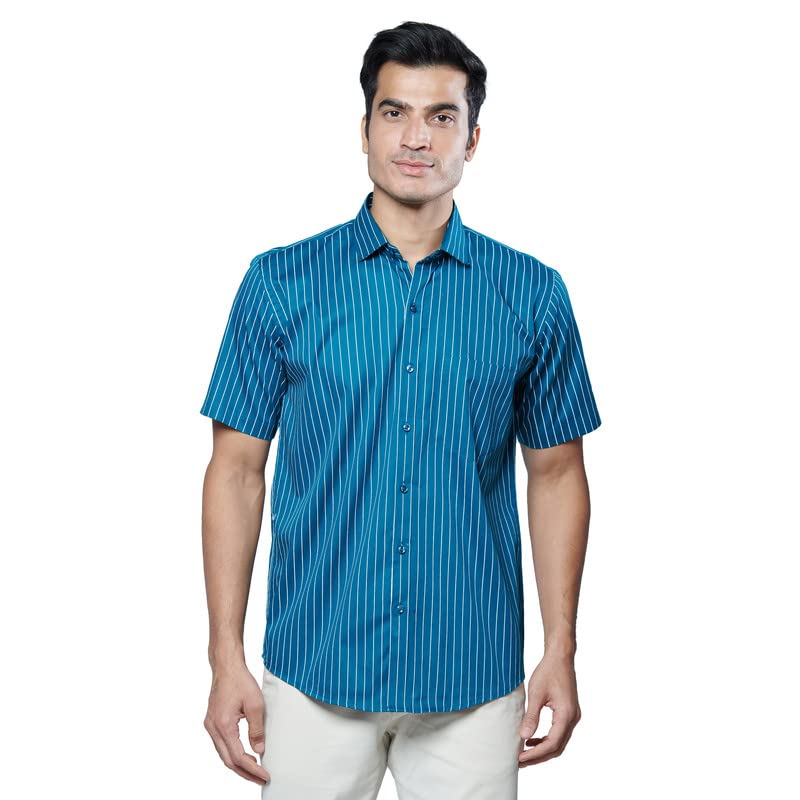 Image of MARK & ALBERT Men's Half Sleeves Cotton Formal Shirt