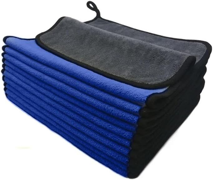 Microfiber Towel Car Wash Drying Towel Microfiber Cloth for Car Washing Auto Detailing 10Pcs Blue Size 30X30CM