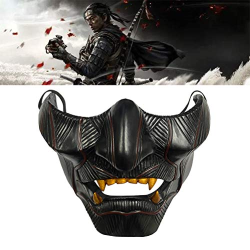 Saw L’Enigmista Costumes Halloween - barsku Ghost of Tsushima Mask, Halloween Half Masks, Halloween Cosplay Latex Half