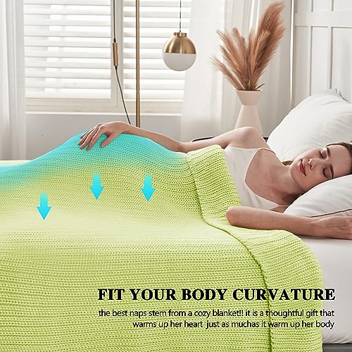 L'AGRATY Knitted Weighted Blanket - 50"x60" 7lbs Cooling Chunky Knit Heavy Blanket for Adults Braided Crochet Throw Thick Cable Yarn Knit Decorative No Beads Evenly Weighted Machine Washable