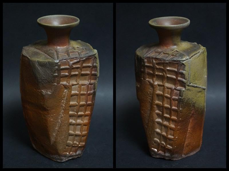 備前焼 小西陶蔵造 窯変造形徳利 共箱 酒器 備前市重要無形文化財 備前