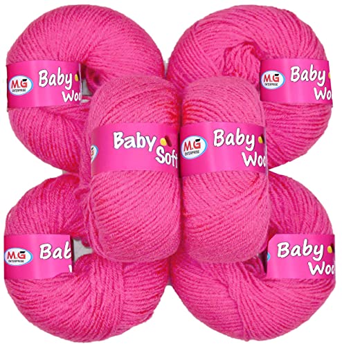 Image of 100% Acrylic Wool Melon 6 Pc Baby Wool 4 ply Wool Ball Hand Knitting Wool /Art Craft Soft Fingering Crochet Hook Yarn-Art-EI
