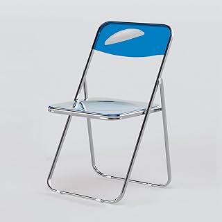 Silla de maquillaje con respaldo para el hogar y tienda de ropa, transparente, 7 colores disponibles (azul)