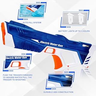 2Packs Electric Water Gun for Kids & Adults, Automatic Fill Up, Powerful Squirt Guns with 28-32 FT Long Range, Summer Outdoor Pool Beach Water Pistol/Blaster Toys
