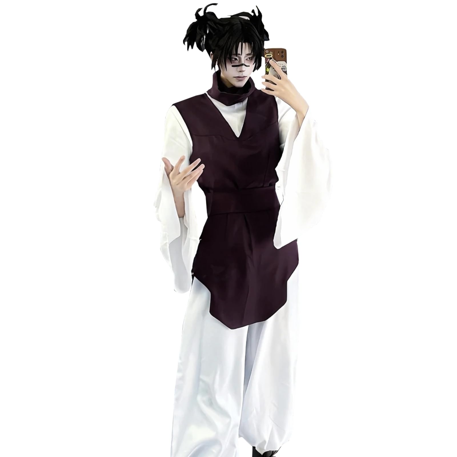 CR ROLECOS Choso Cosplay Costume Cosplay Choso Outfit Kimono Uniform Men Halloween Full Set S, Purple-choso