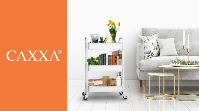 Amazon.com: CAXXA 3-Tier Rolling Metal Storage Organizer - Mobile
