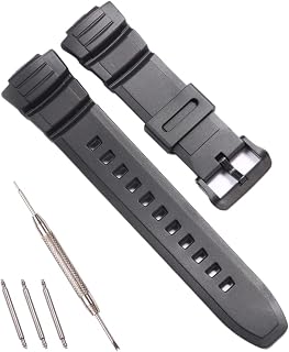 Resin Replacement Watch Band for Casio MCW-100H WS-220 HDD-S100 Men's Rubber Strap Waterproof 16mm Casual Wristband