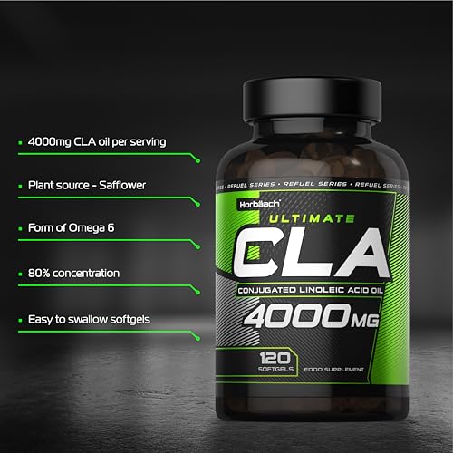 CLA Capsules 4000mg | 120 Count | High Strength Supplement | Conjugated Linoleic Acid Oil from Safflower | Suitable for Men & Women | by Horbaach - Image 3