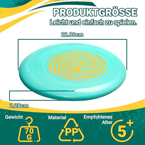 Wham-O Frisbee Go Flugscheibe, 22.86 cm Leichtes Spielzeug für Anfänger Kinder Jungen Mädchen ab 5 Jahren Outdoor Strand Park Garten Spiel - 70g