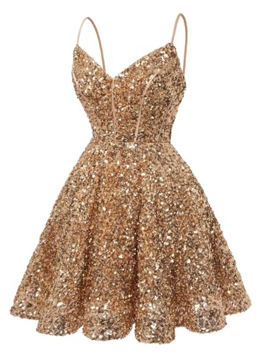 Sequin Homecoming Dresses for Teens 2024 Short Sparkly Prom Cocktail Party Gowns MO0333