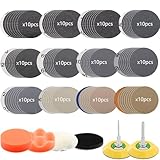 3 Inch Sanding Discs Drill Sanding Attachment Headlight Restoration Kit 60-10000 Sand Paper Assortment Pack Car Sanding Kit Buffing Pads with Rotary Tools for Car Wood Metal Glass