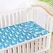 Winter Tree and Deer Blue and White Cooling Baby Mattress Protector 28