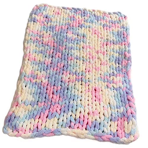 MHUQIA Chunky Knit Throw Blanket 31x31in