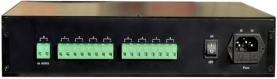 EVERSECU 1.5U/19 Rack Mount 9 Channel DC12V 10 Amp PTC Fuse CCTV Power Supply with Metal Box, AC Plug for Security Systems, DVRs, IP Cameras