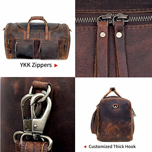 24 Inch USA-Made Vintage Cowhide Duffle