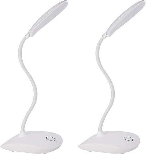 Deeplite - Lámpara de escritorio LED flexible con 3 niveles de brillo, funciona con pilas, control táctil de 5 W, lámpara portátil compacta para