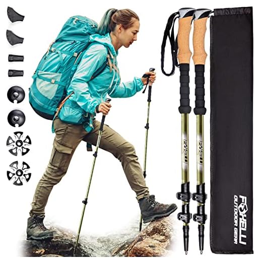 How to attach trekking poles to backpack Foxelli Lightweight Carbon Fiber Walking Sticks