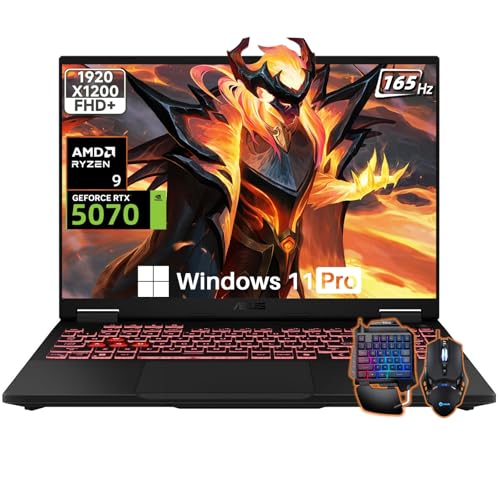 Image of ASUS TUF Gaming A16 Laptop 2025 New, AMD Ryzen 9 270 (Max 5.2GHz, 24MB Cache), NVIDIA RTX 5070, 16 inch FHD+ 165Hz LCD Display, 64 GB DDR5, 8 TB SSD, MUX Switch, Windows 11 Pro, Accessories