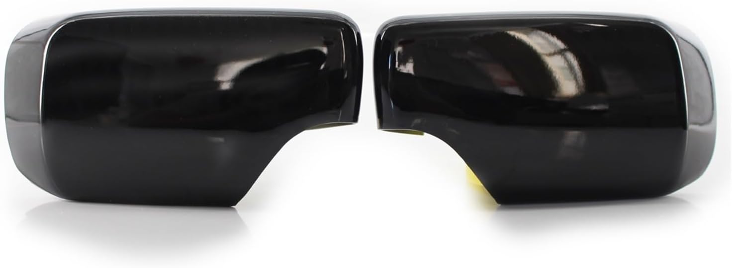 rear view mirror shell For BMW E46 E39 For Sedan For Touring 1998-2005 ABS Carbon Fiber Color Gloss Black Rearview Mirror Covers Side Caps(Black-01)