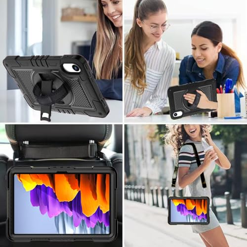 Coque Xiaomi Redmi Pad 2 11" antichoc robuste avec dragonne rotative pour professionnels - Noir